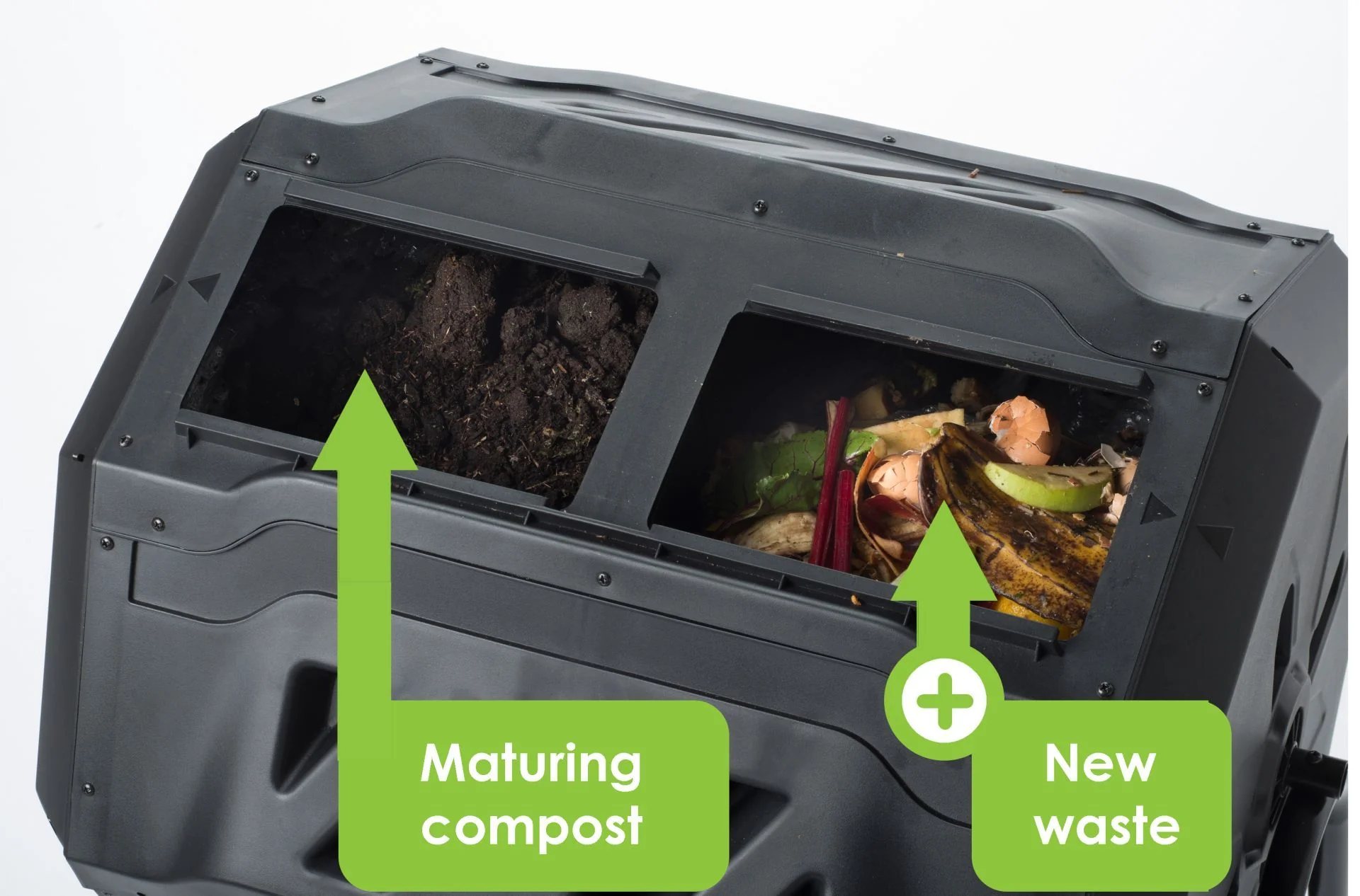 Maze 160 Litre ROTO Organics Composter Bin Tumbler with Dual Chambers & Thermometer - Image 3