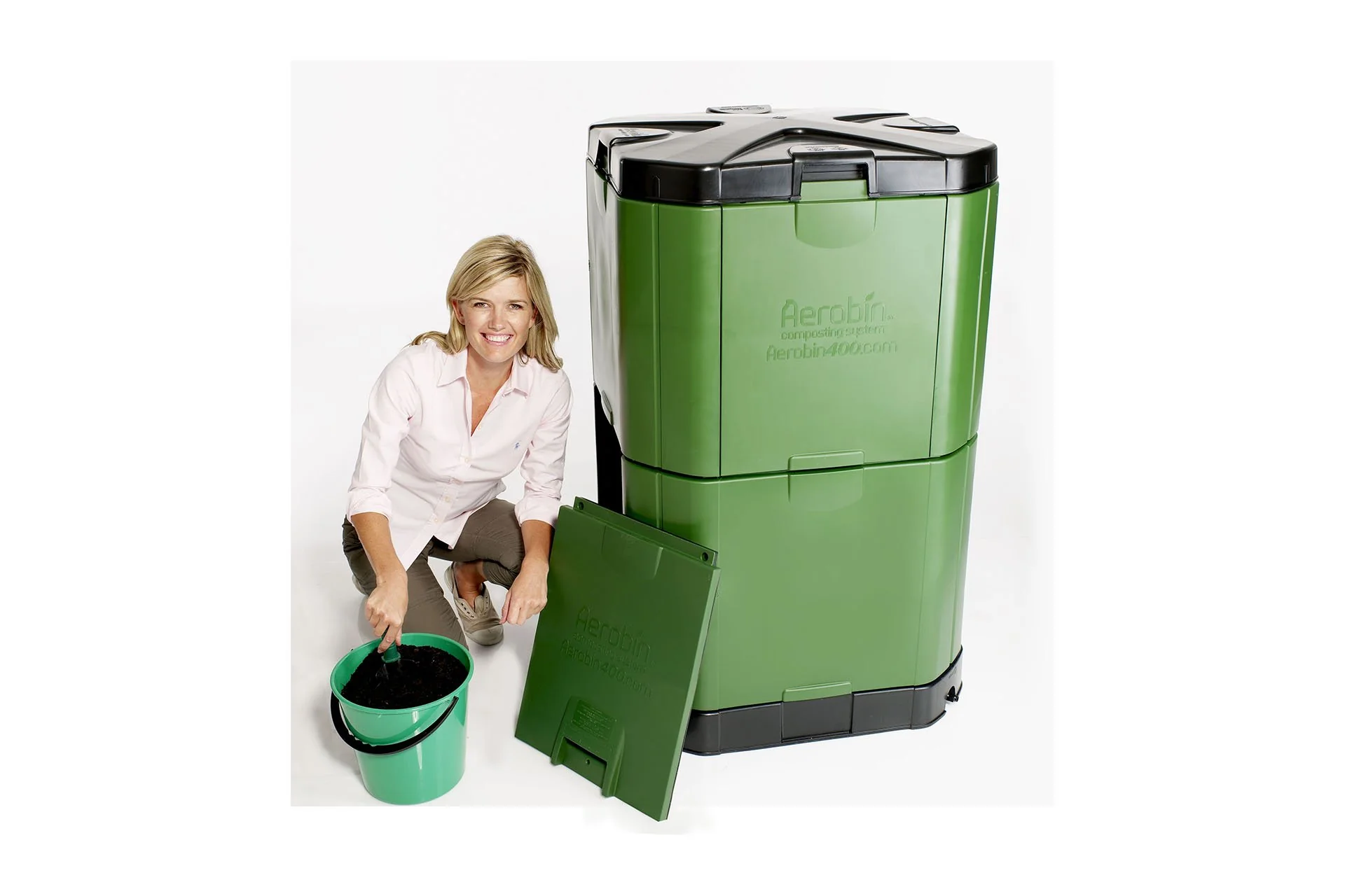 Maze 200L Aerobin Organic Compost Bin with Base - Green - Image 4