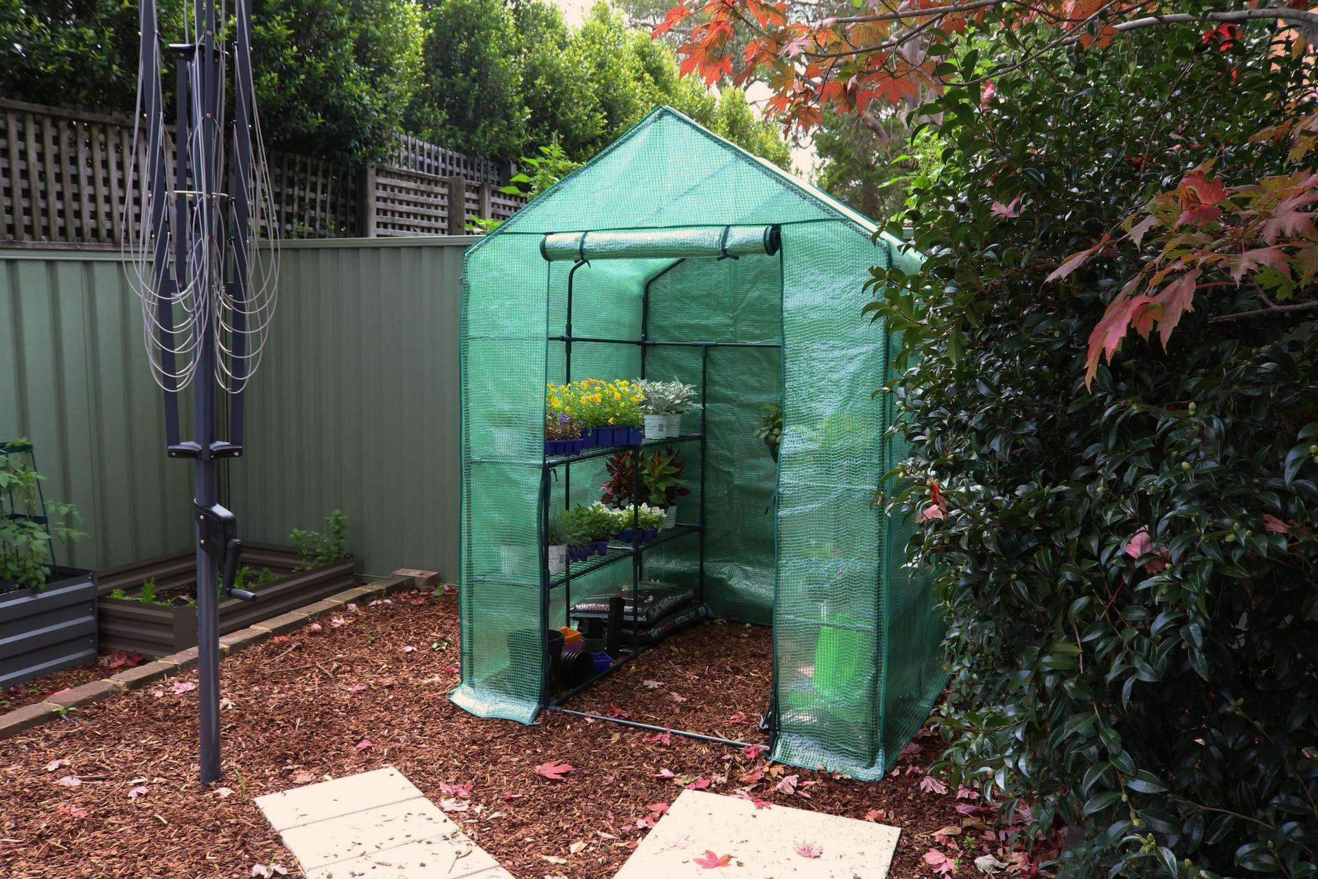 Greenlife 4 Tier Large Walk-in Greenhouse with PE Cover 1950 x 1430 x 1430mm - Image 2