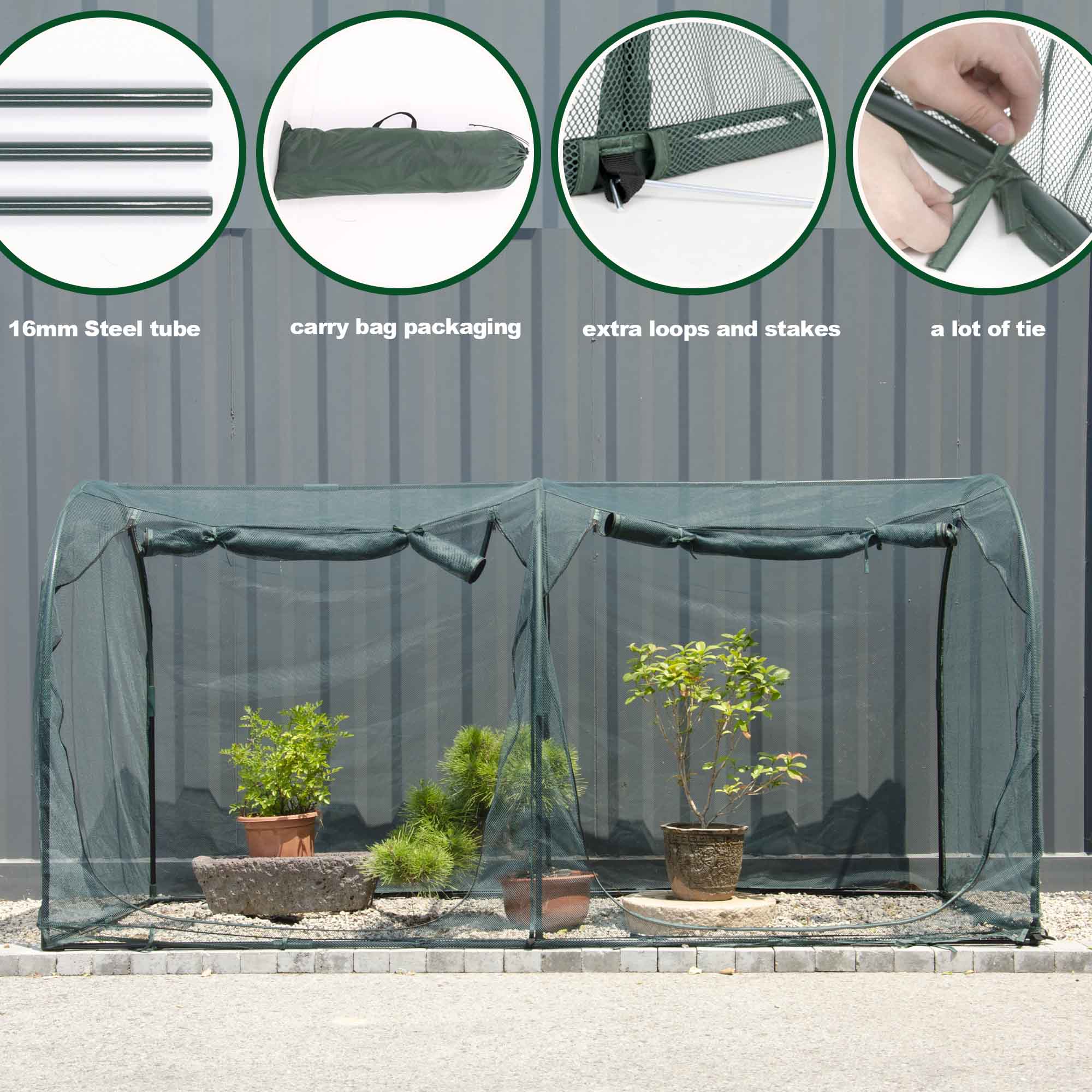 Maze Metal Frame Net Garden Tunnel - 2500L x 1250W x 1250H - Image 2