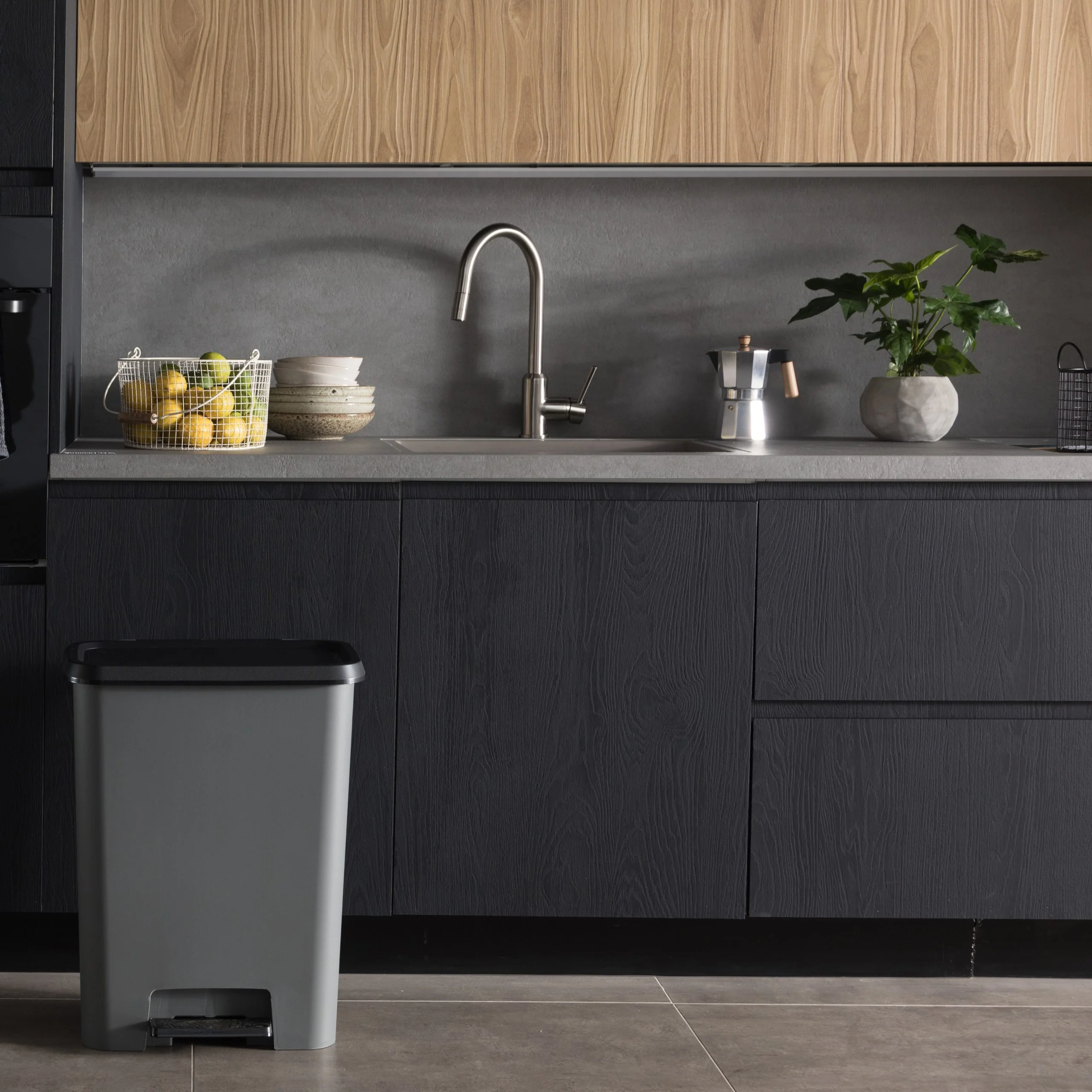 Curver Compattia Duo Pedal Bin – 2 X 23L – Grey - Image 5