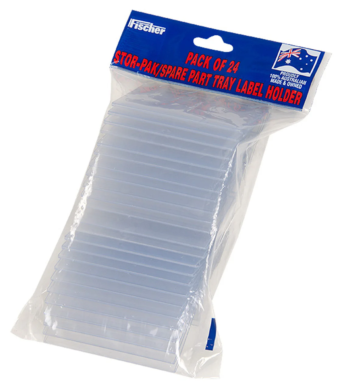 Fischer Pack of 24 Plastic Label Holders - Clear - Image 2