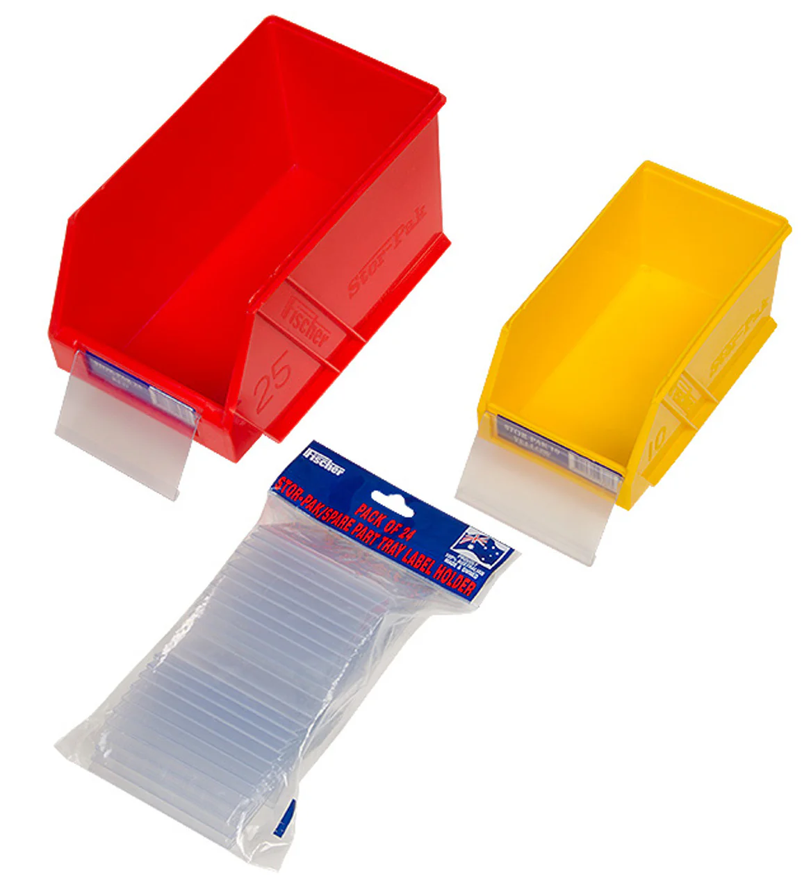 Fischer Pack of 24 Plastic Label Holders - Clear - Image 3