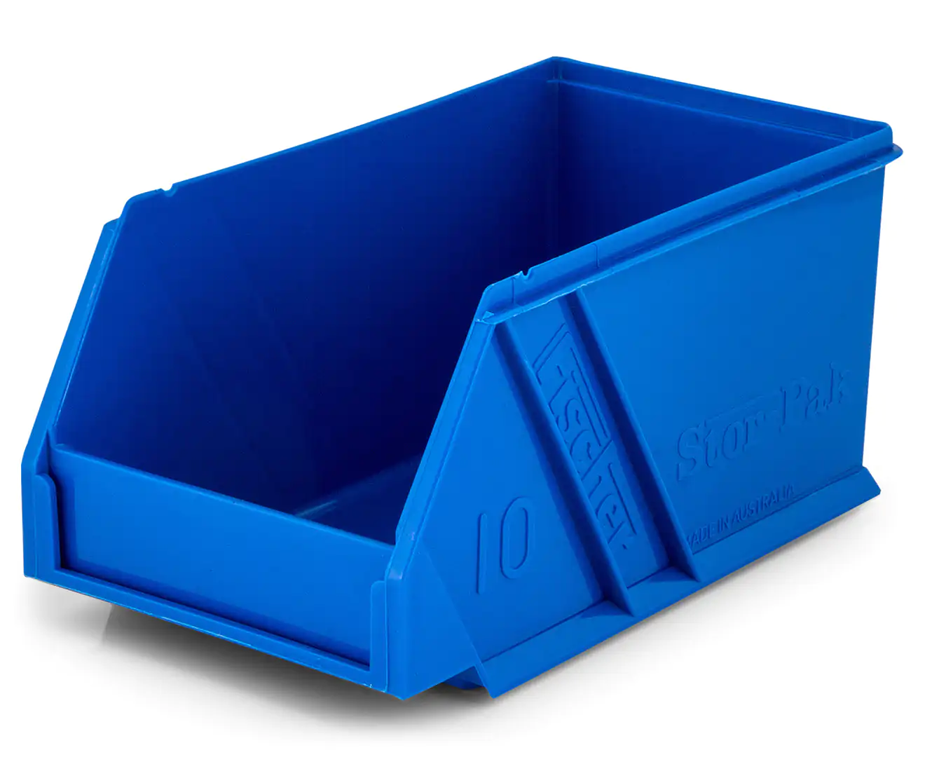Fischer Plastic Medium Stor-Pak 10 Bins with Hanging Rail Kit - Blue - Image 5