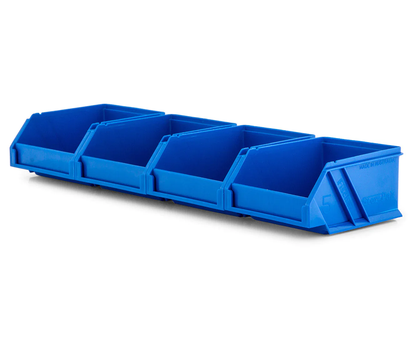 Fischer Plastic Small Stor-Pak 5 Bins with Hanging Rail Kit - Blue - Image 3