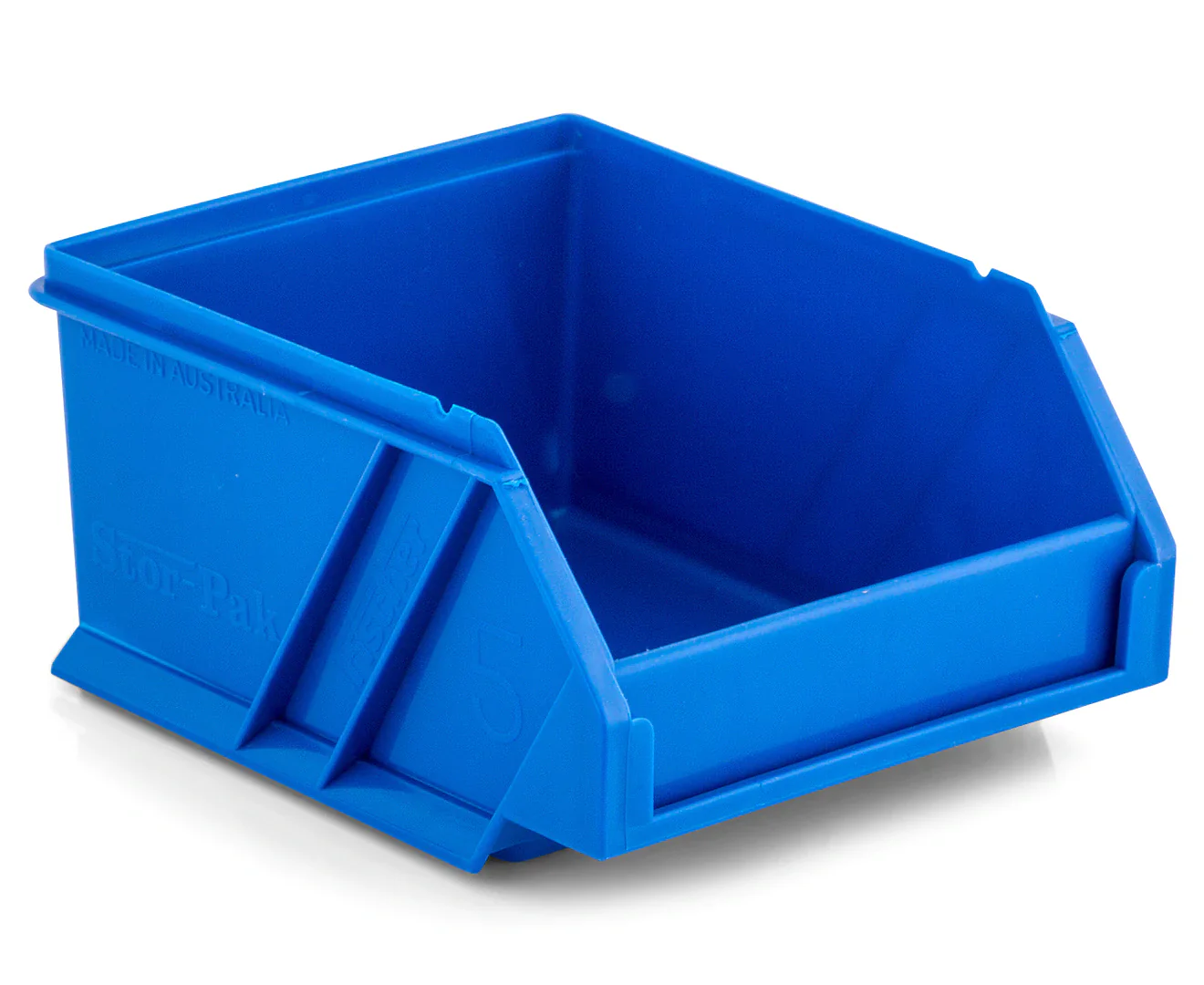 Fischer Plastic Small Stor-Pak 5 Bins with Hanging Rail Kit - Blue - Image 4