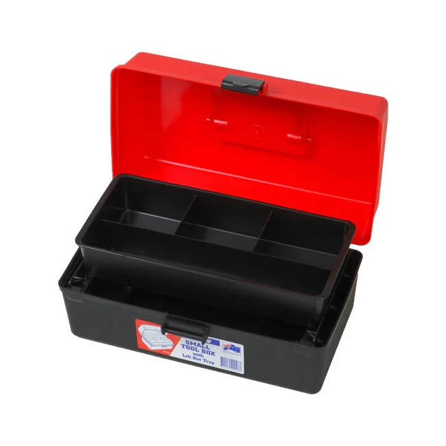Fischer Plastics Small Tool Box with Lift Out Tray - Black/Red - Image 2