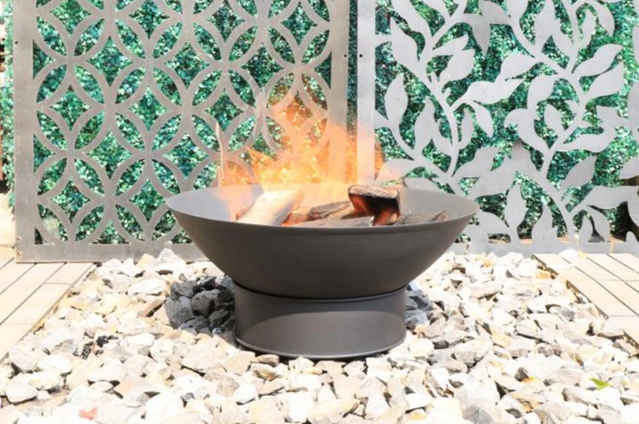 Greenlife Outdoor Fire Pit Cast Iron 600mm Deep Dish Bowl - Black - Image 3