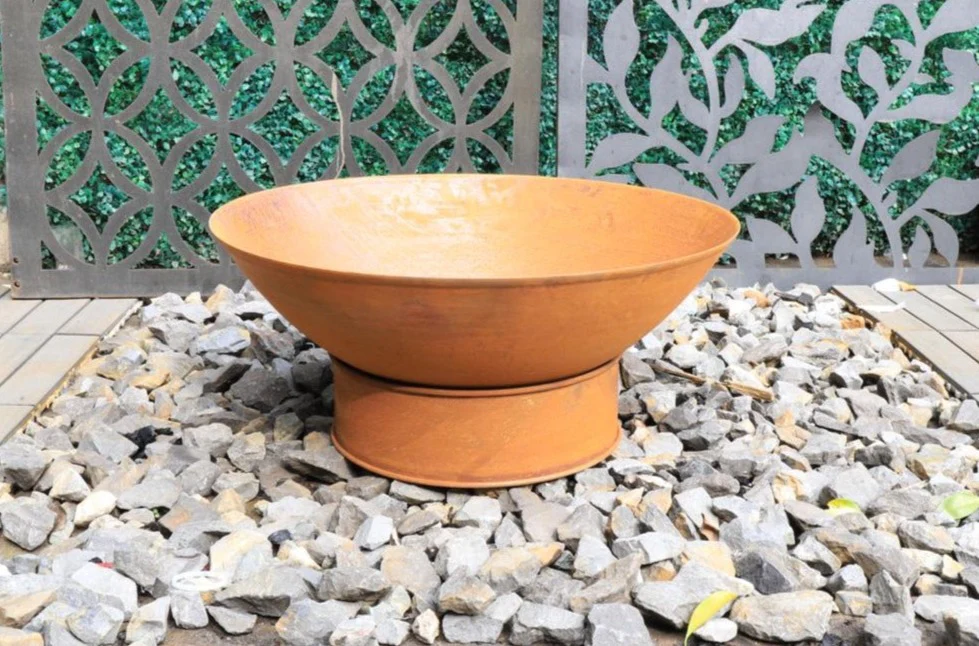 Greenlife Outdoor Fire Pit Cast Iron 600mm Deep Dish Bowl - Rust Patina - Image 7