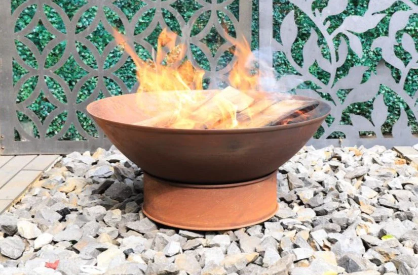 Greenlife Outdoor Fire Pit Cast Iron 600mm Deep Dish Bowl - Rust Patina - Image 8