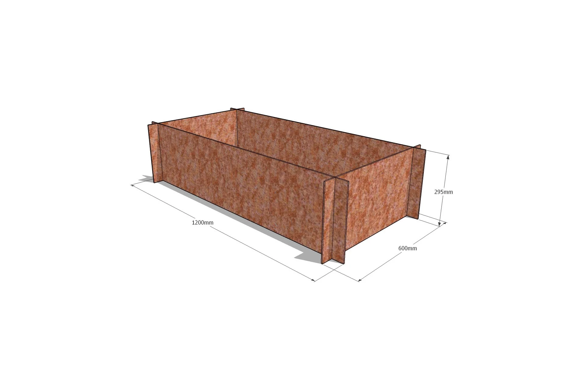 Greenlife Corten Steel Raised Garden Bed - 1200 x 600 x 295mm - Image 2