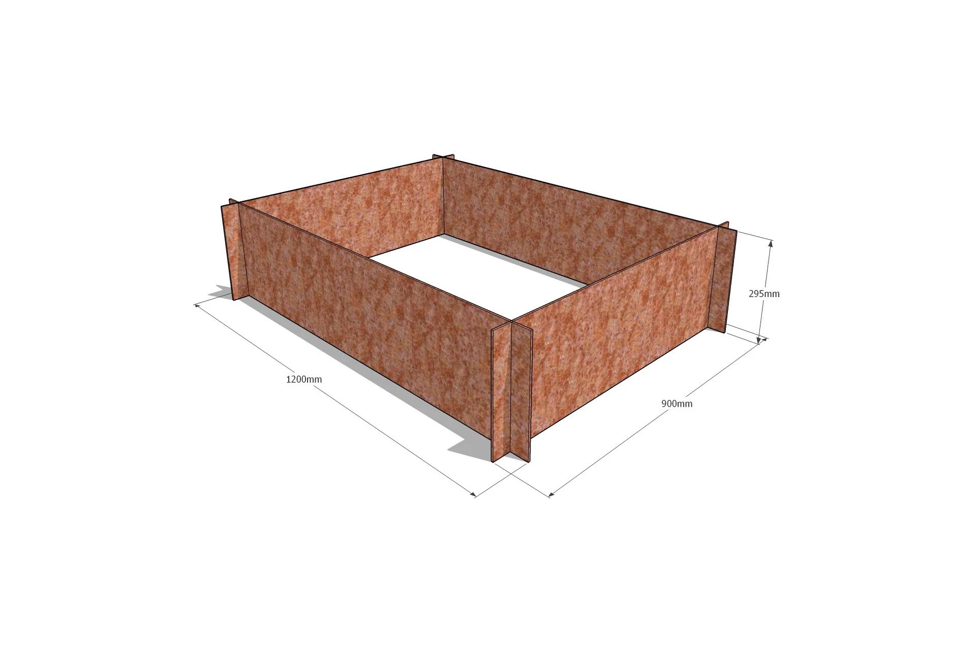 Greenlife Corten Steel Raised Garden Bed - 1200 x 900 x 295mm - Image 2