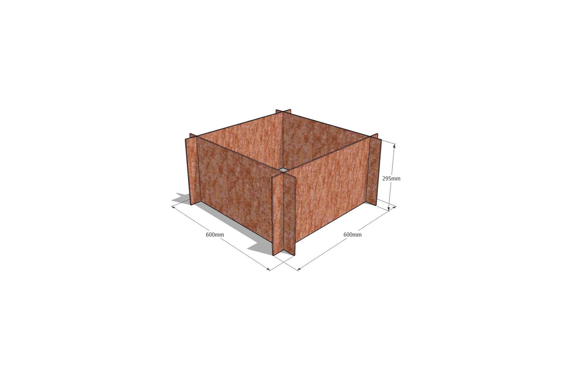 Greenlife Corten Steel Raised Garden Bed - 600 x 600 x 295mm - Image 2