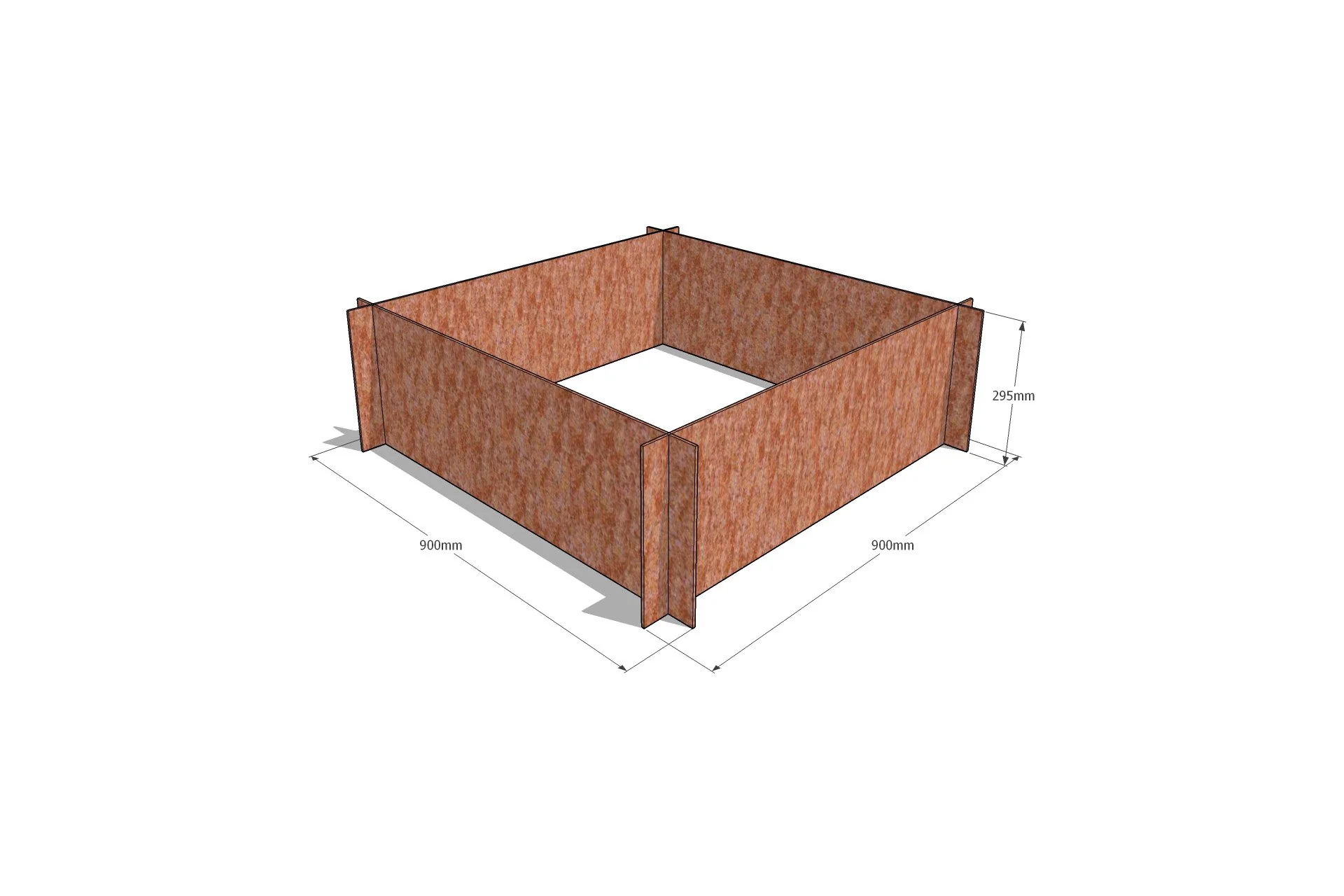 Greenlife Corten Steel Raised Garden Bed - 900 x 900 x 295mm - Image 2