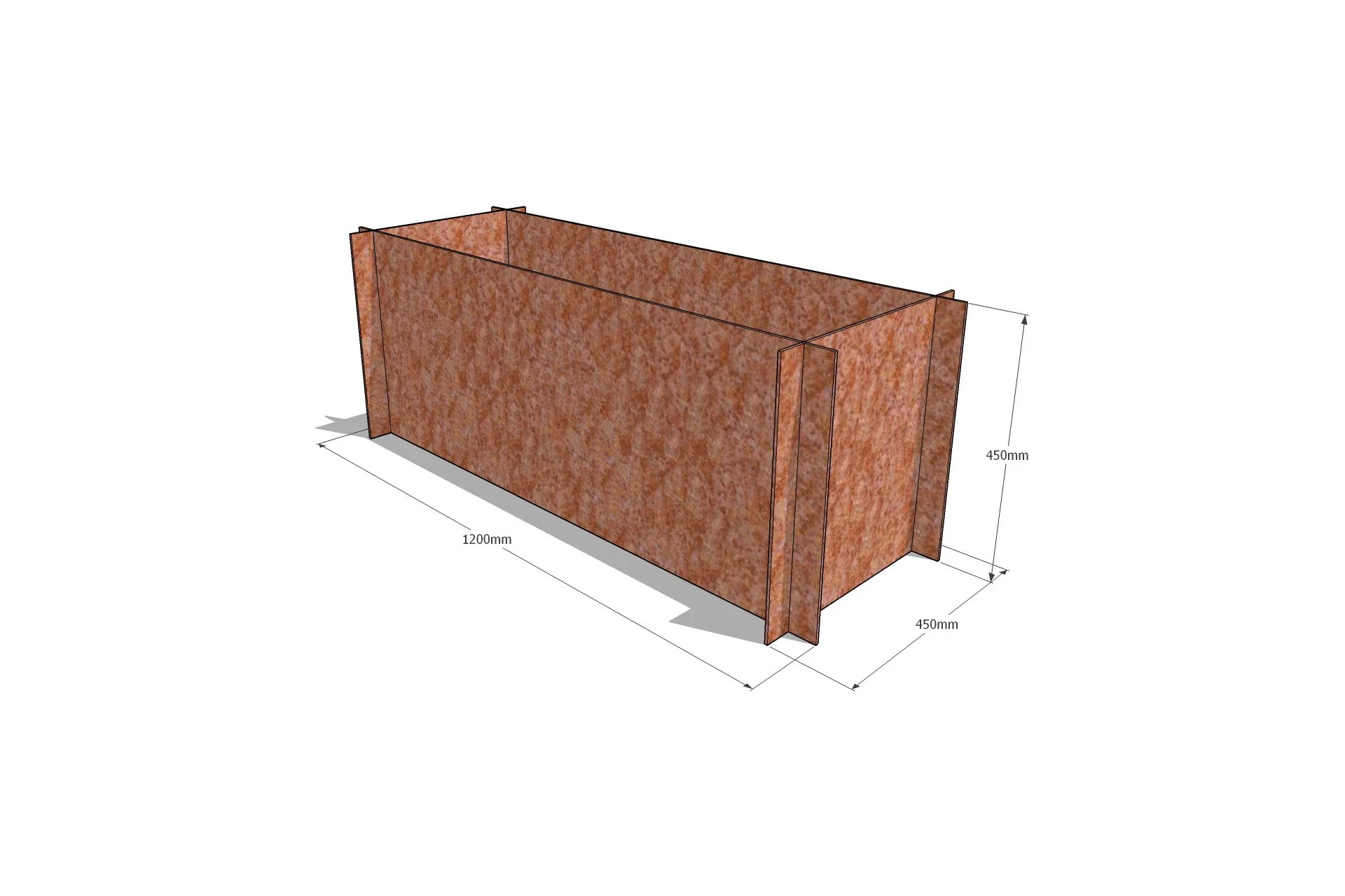 Greenlife Corten Steel Raised Garden Bed - 1200 x 450 x 450mm - Image 2
