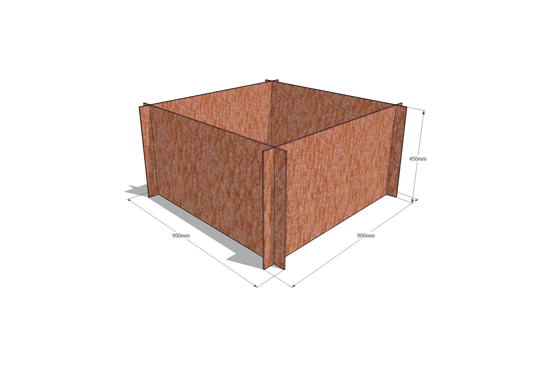 Greenlife Corten Steel Raised Garden Bed - 900 x 900 x 450mm - Image 8