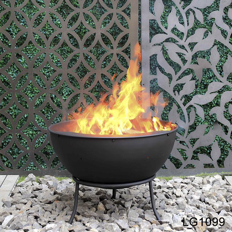Greenlife Outdoor Fire Pit Half Globe Stadium Style 610mm Multi-Angle - Black - Image 5