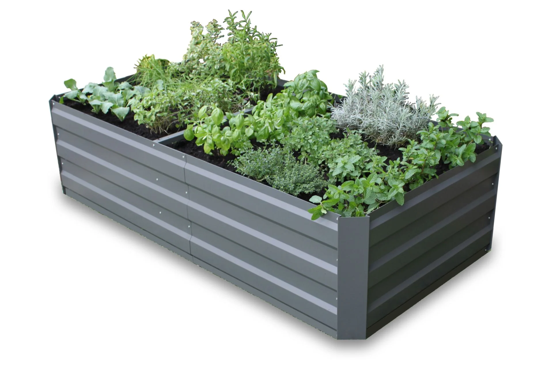 Greenlife Premium Large Raised Garden Bed with 4 Support Braces 1800 x 900 x 450mm Slate Grey - Image 2