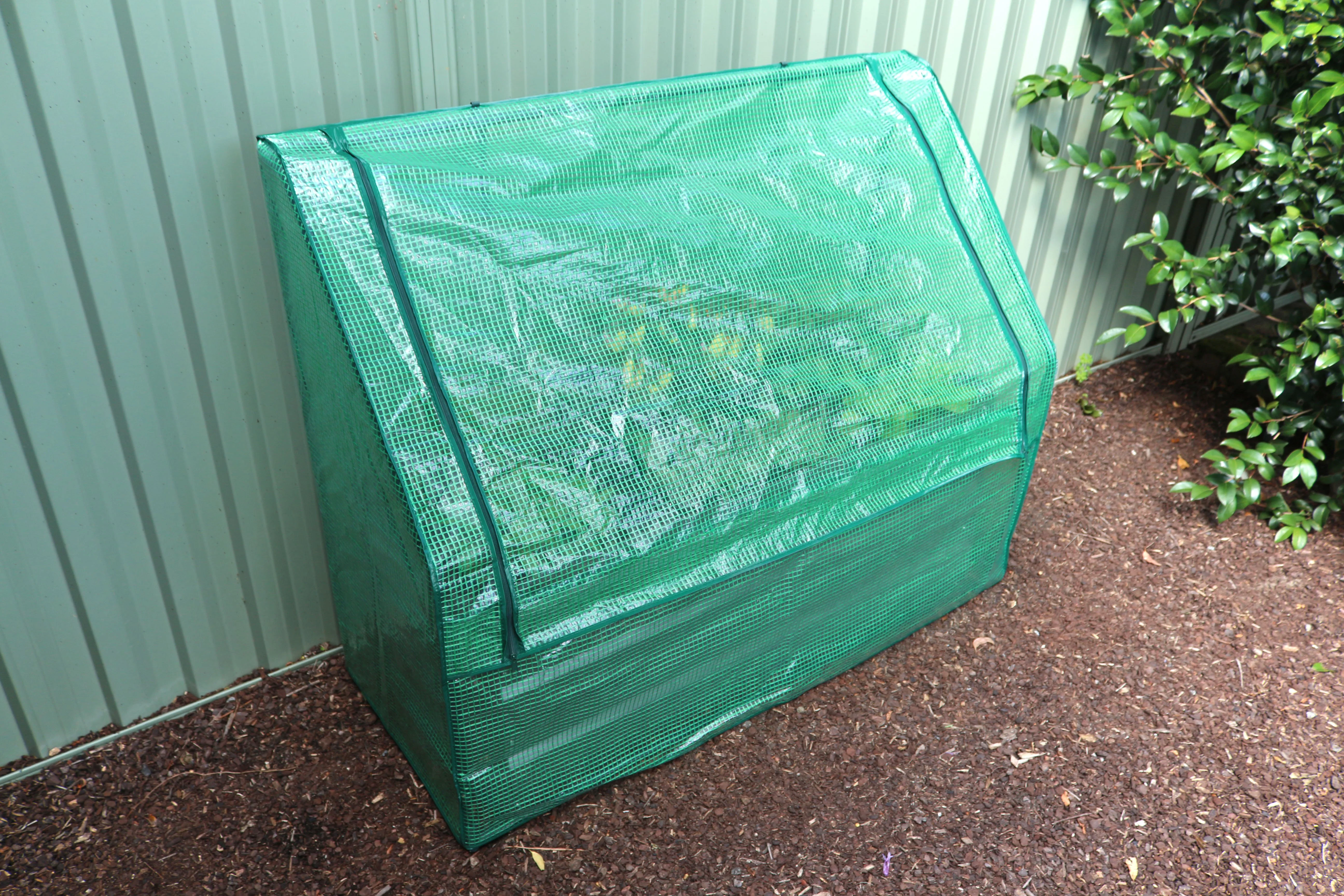 Greenlife Lean-To Drop Over PE Greenhouse + Netting Cover 1250 x 500 x 990mm - Image 4