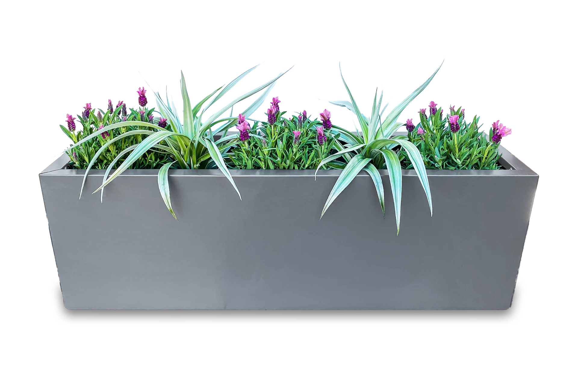 Greenlife Metal Designer Planter Box with Base 1200 x 340 x 400mm Slate Grey - Image 4