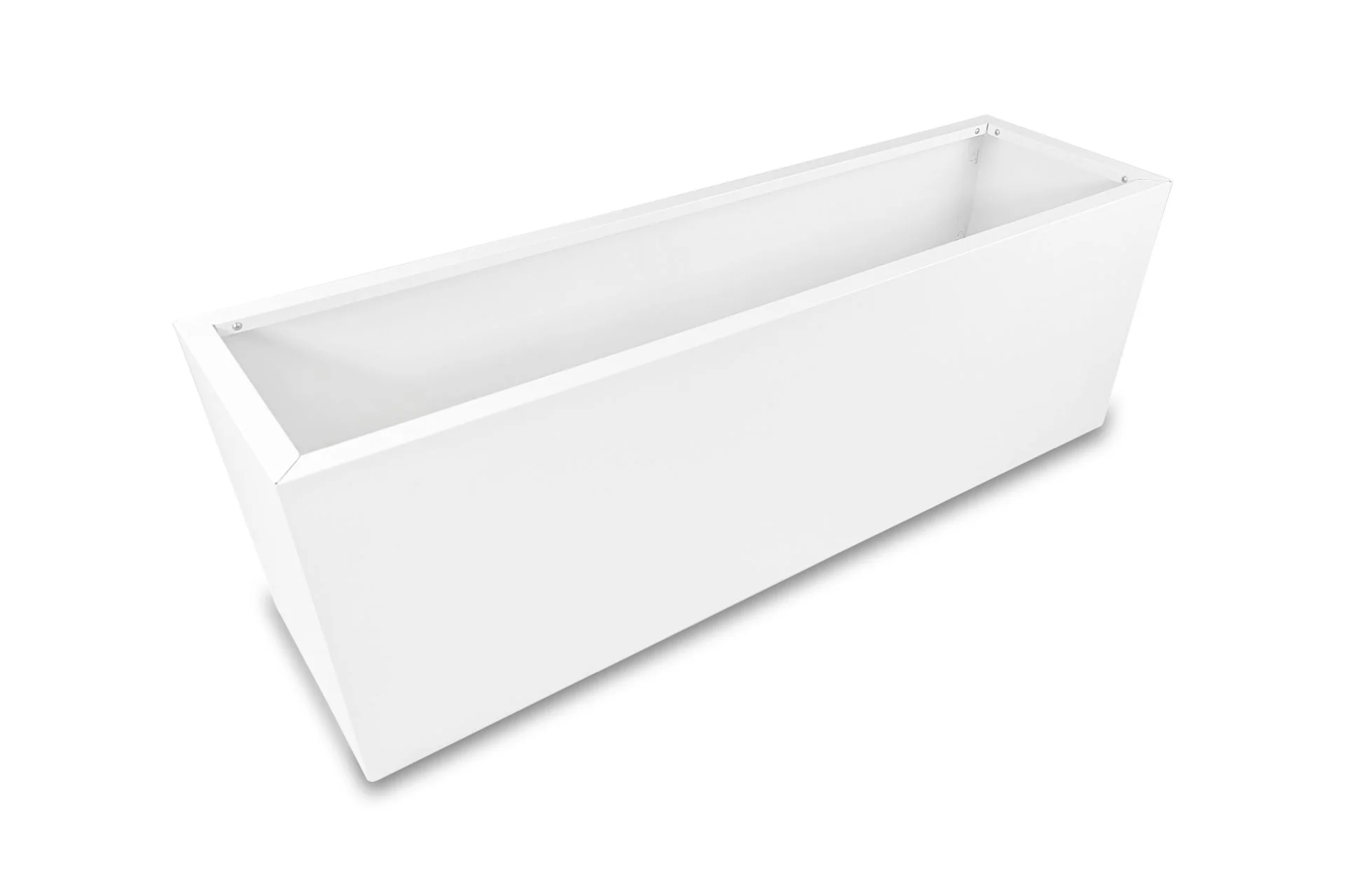 Greenlife Metal Designer Planter Box with Base 1200 x 340 x 400mm Vibrant White