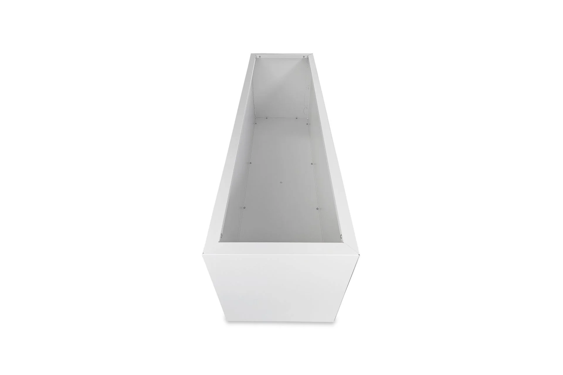 Greenlife Metal Designer Planter Box with Base 1200 x 340 x 400mm Vibrant White - Image 3