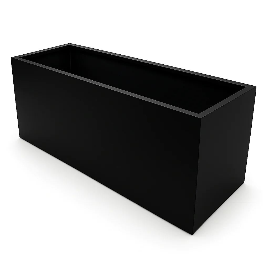 Greenlife Metal Designer Planter Box with Base 1200 x 400 x 500mm Black