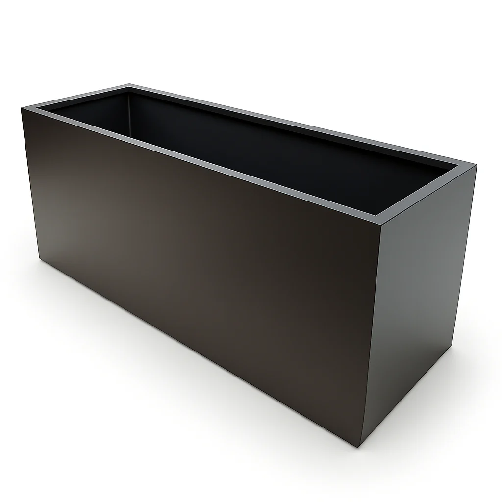 Greenlife Metal Designer Planter Box with Base 1200 x 400 x 500mm Charcoal
