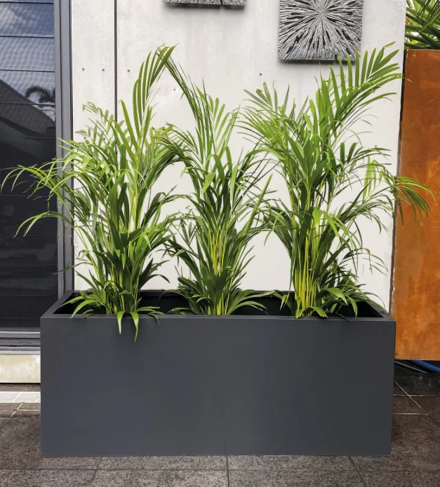 Greenlife Metal Designer Planter Box with Base 1200 x 400 x 500mm Charcoal - Image 2