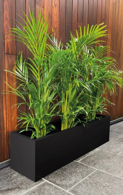 Greenlife Metal Designer Planter Box with Base 1200L x 300W x 300H Black - Image 2