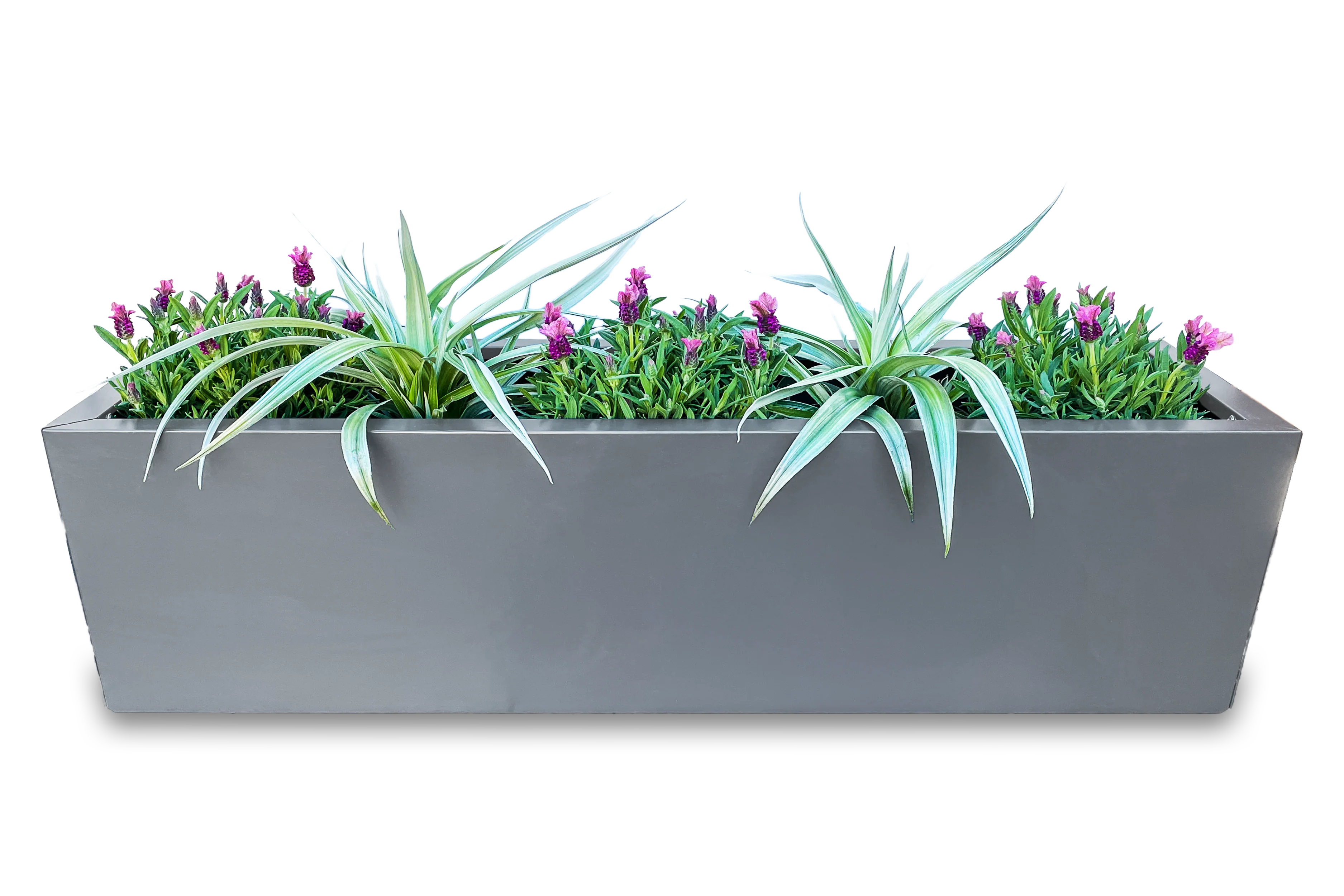 Greenlife Metal Designer Planter Box with Base 1200L x 300W x 300H Slate Grey - Image 5