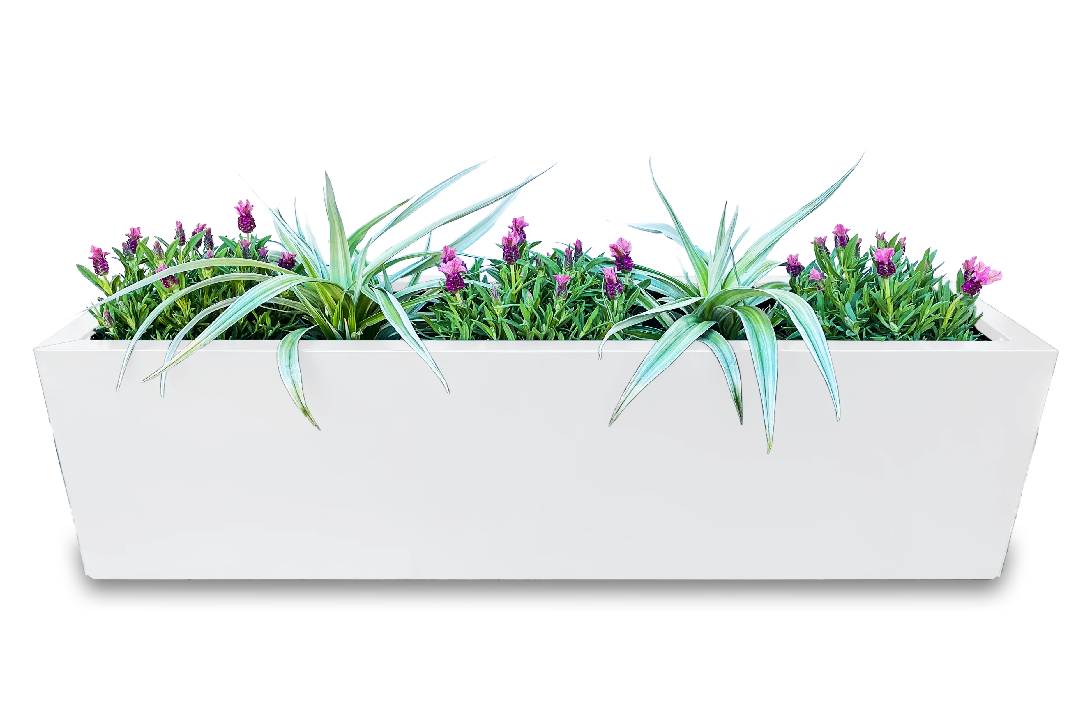 Greenlife Metal Designer Planter Box with Base 1200L x 300W x 300H Vibrant White - Image 3