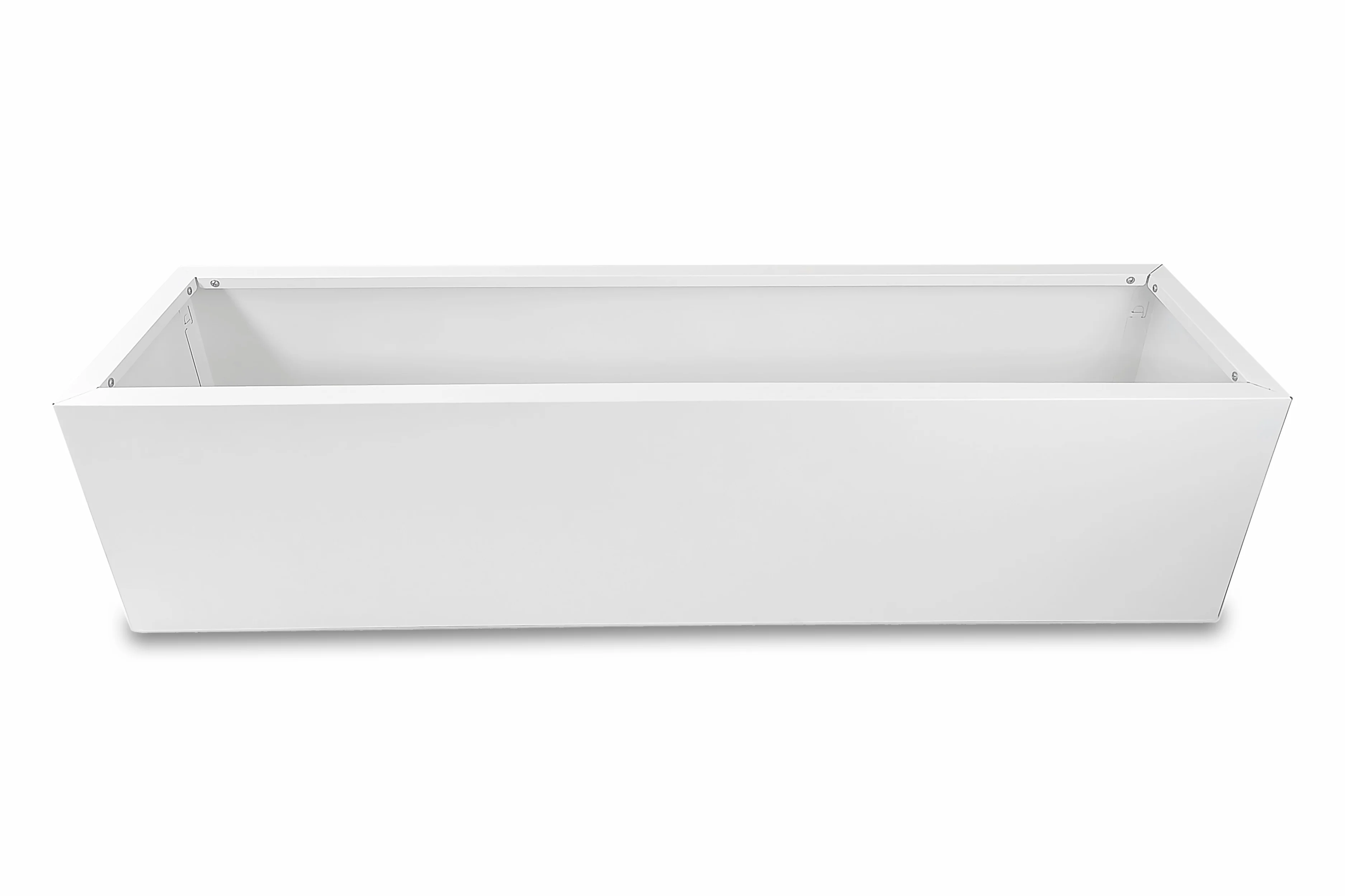 Greenlife Metal Designer Planter Box with Base 1200L x 300W x 300H Vibrant White - Image 4