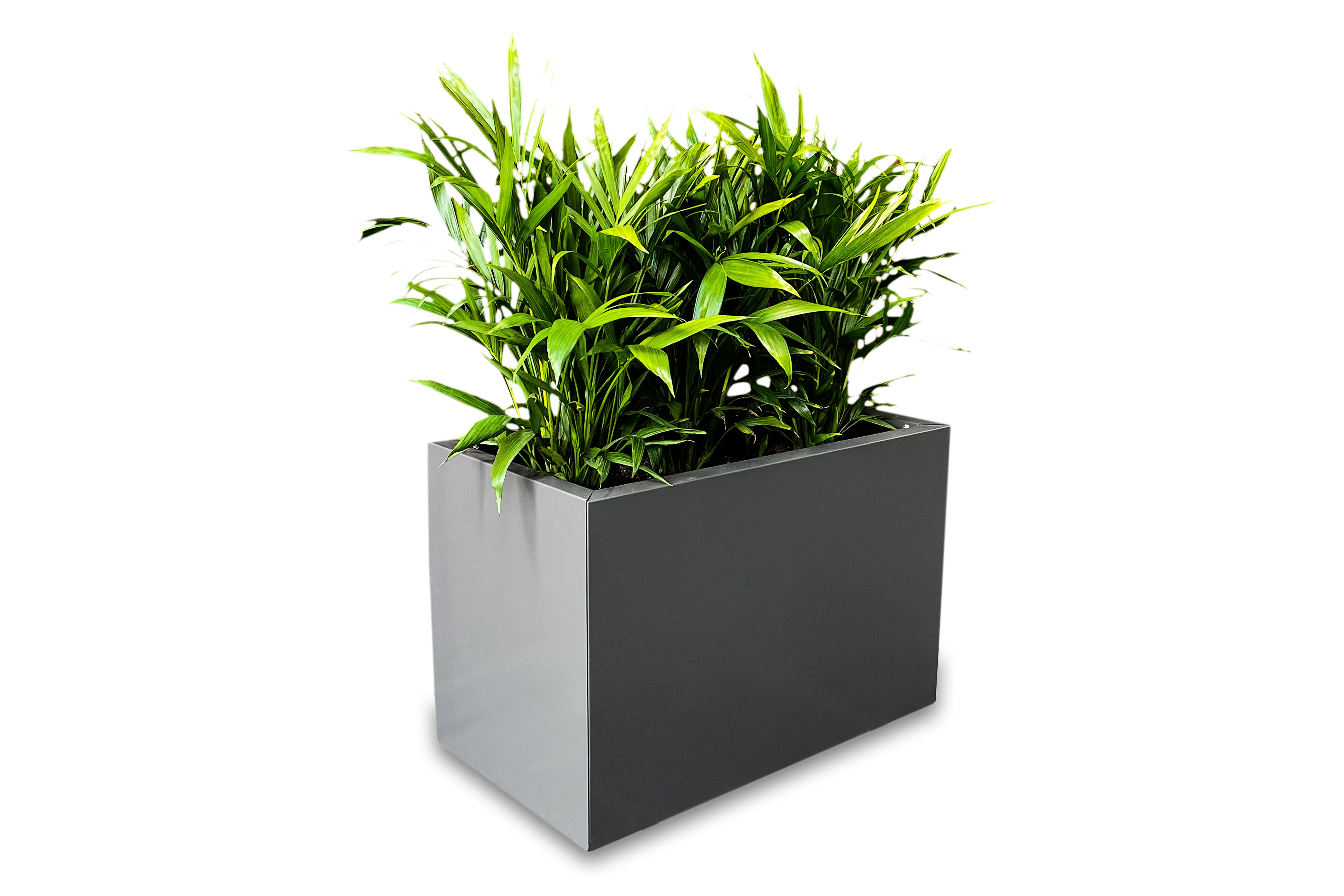 Greenlife Metal Designer Planter Box with Base 600 x 340 x 400mm Slate Grey