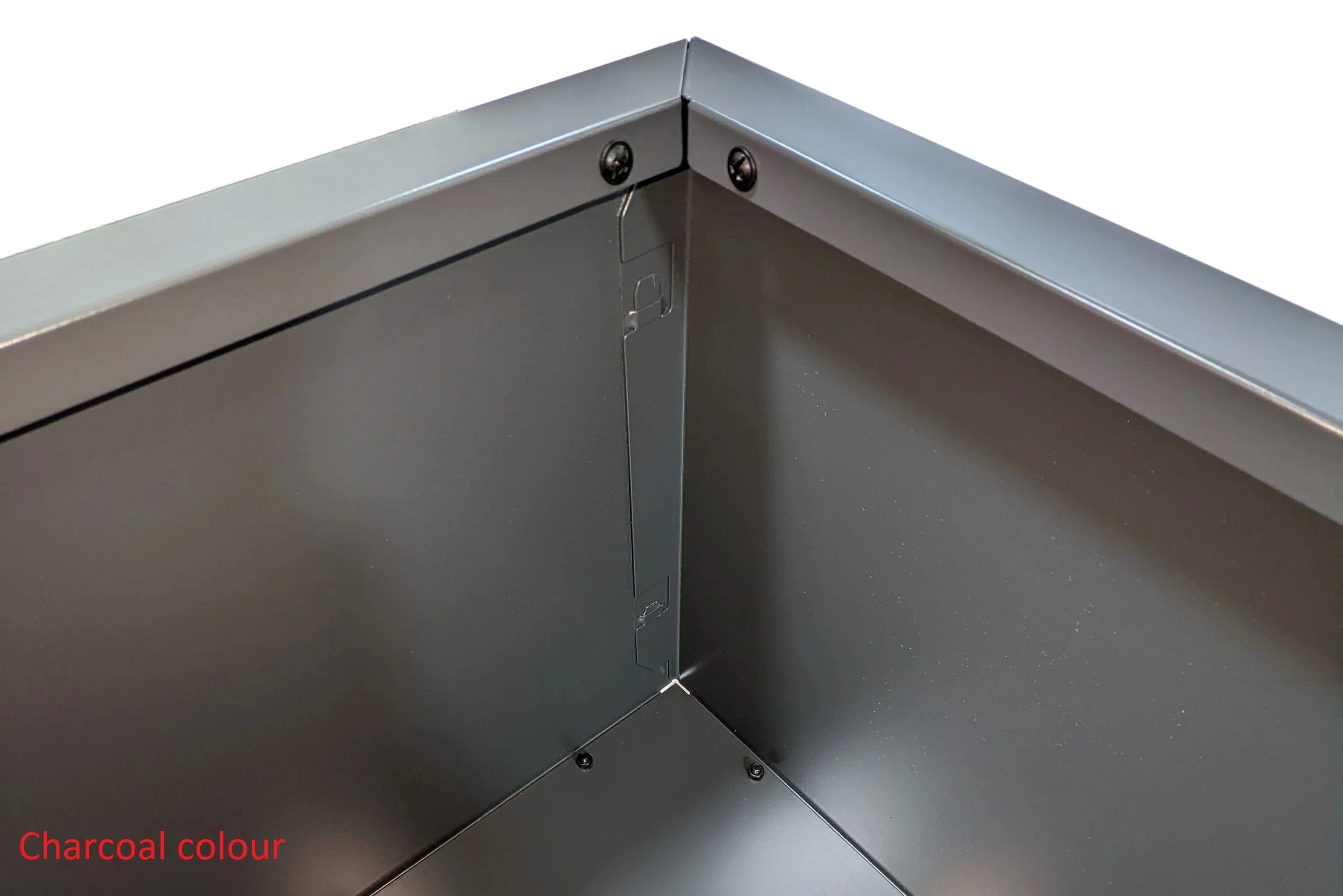 Greenlife Metal Designer Planter Box with Base 600 x 300 x 300mm Slate Grey - Image 3