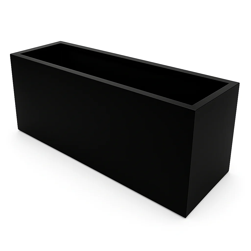 Greenlife Metal Designer Planter Box with Base 900 x 400 x 500mm Black