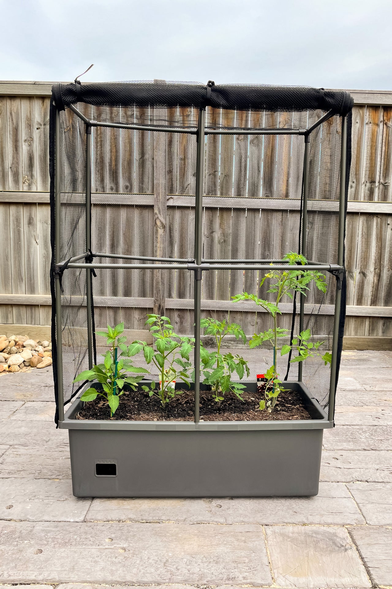 Greenlife Self-Watering Mobile Planter Box with Greenhouse & Netting - Image 13