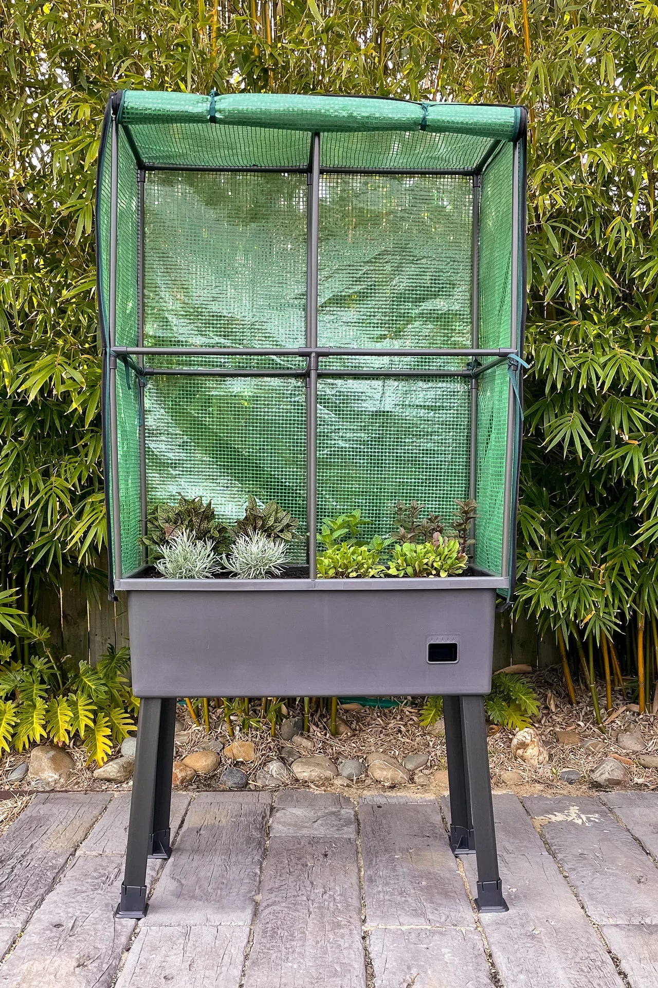 Greenlife Self-Watering Mobile Planter Box with Greenhouse + Leg Kit Bundle - Image 3