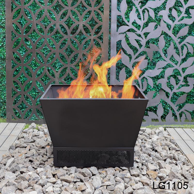 Greenlife Outdoor Fire Pit Modern Style with Mesh Base Surround - Black - Image 7