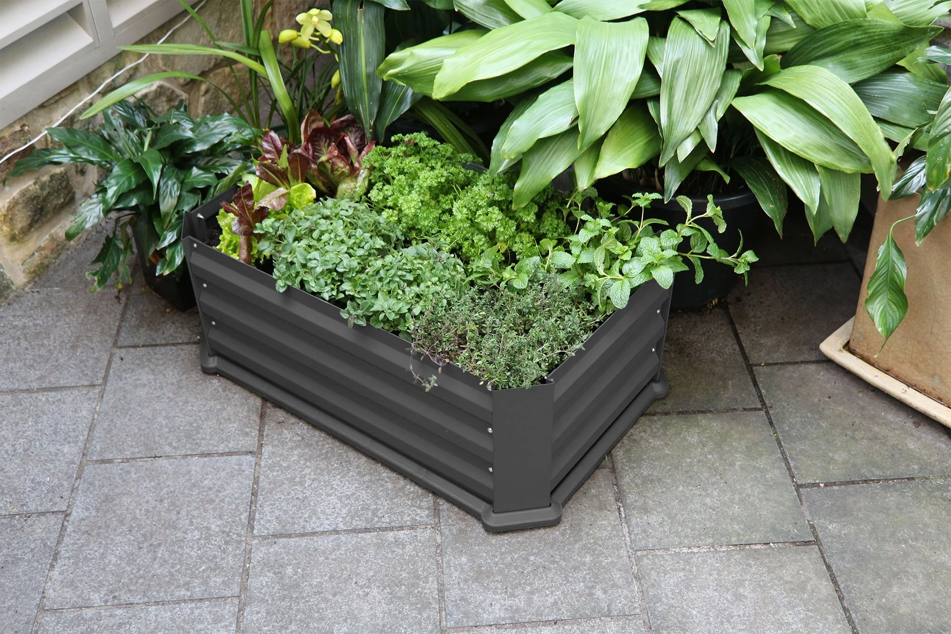 Greenlife Patio Raised Garden Bed with Base 800 x 500 x 300 Charcoal - Image 3