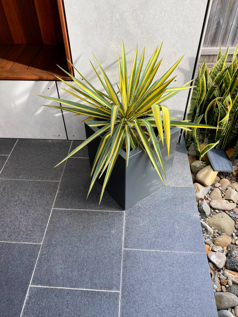 Greenlife Metal Designer Planter Box with Base 340 x 340 x 400mm Charcoal - Image 6