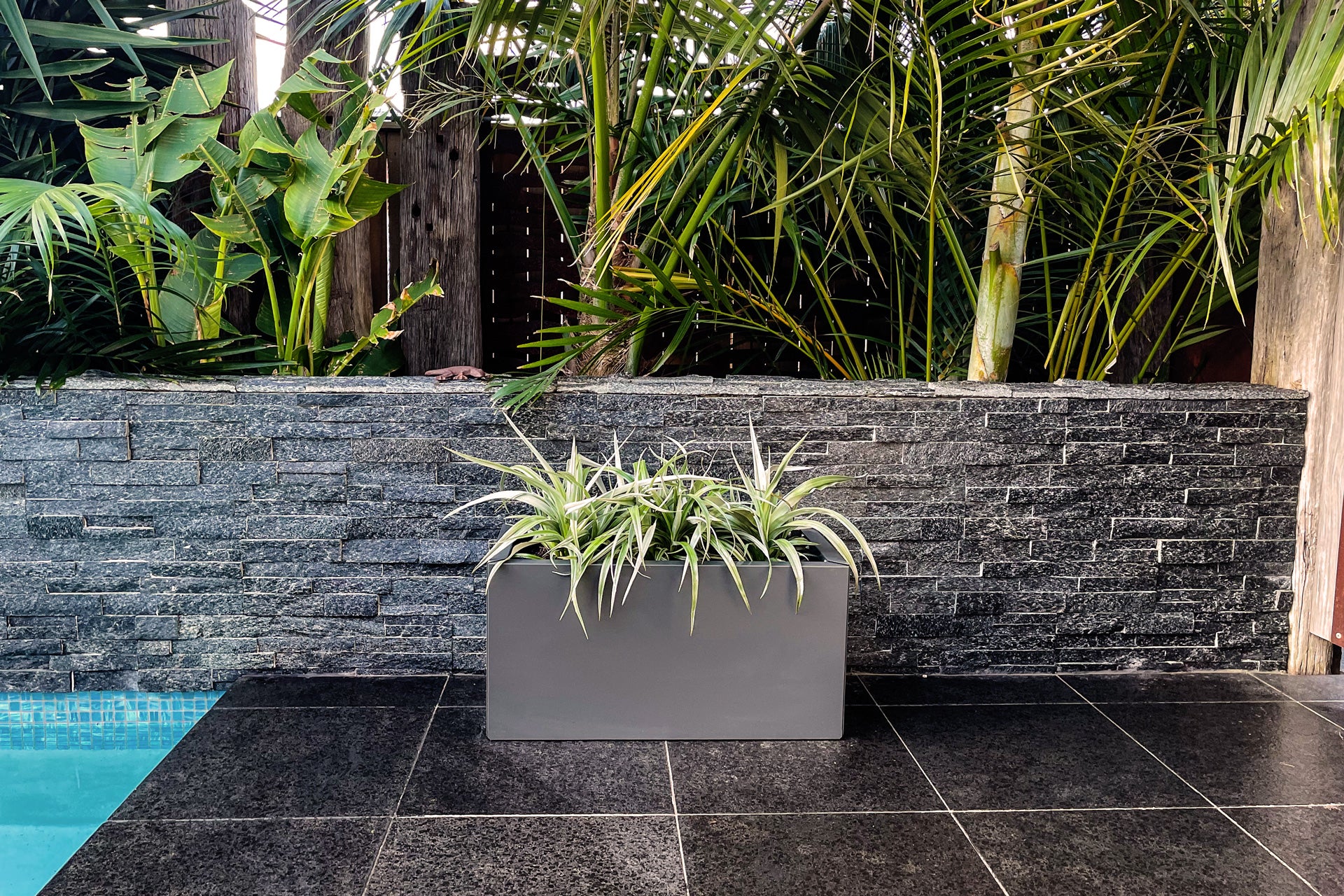 Greenlife Metal Designer Planter Box with Base 600 x 300 x 300mm Charcoal - Image 5