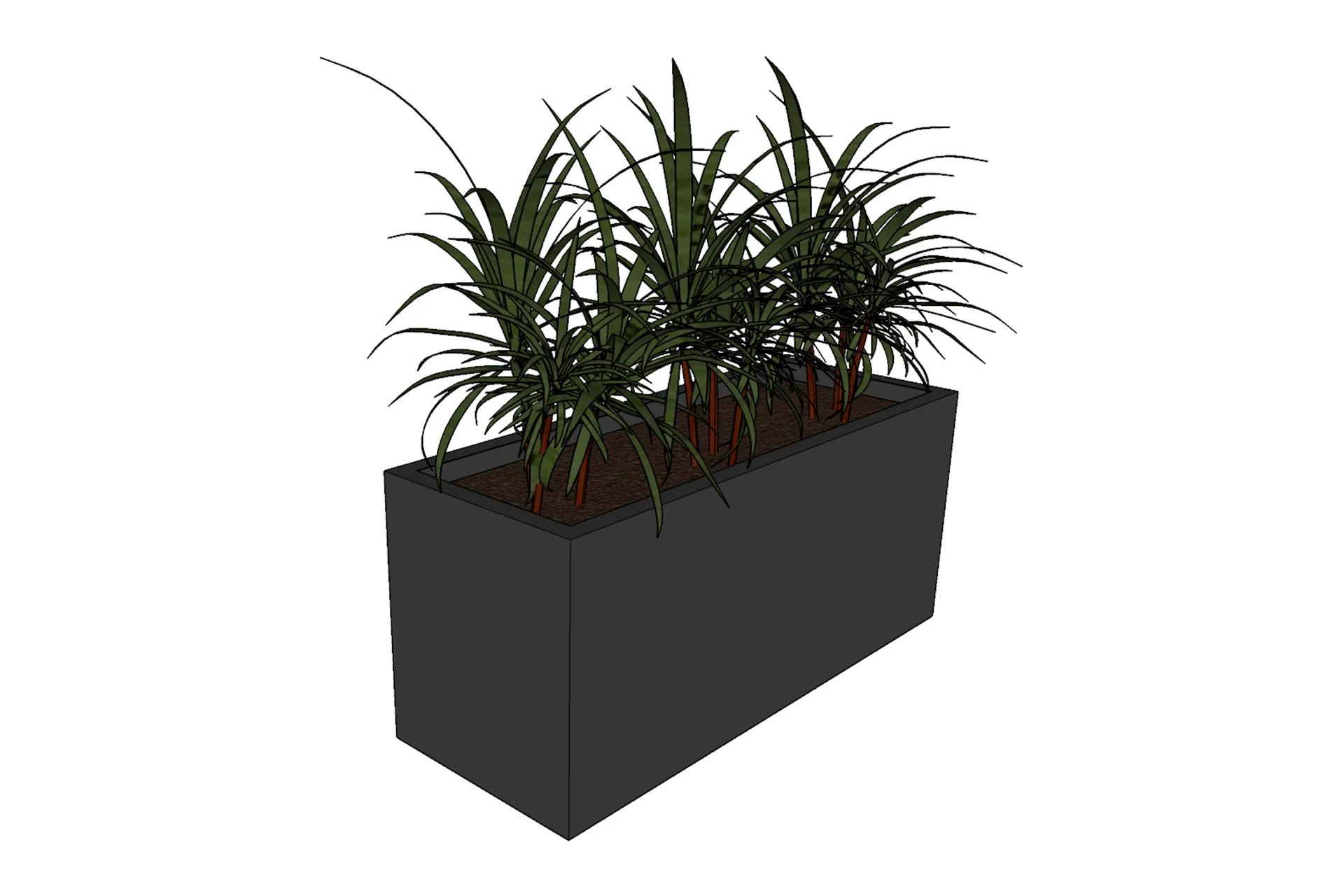 Greenlife Metal Designer Planter Box with Base 900 x 340 x 400mm Charcoal - Image 7