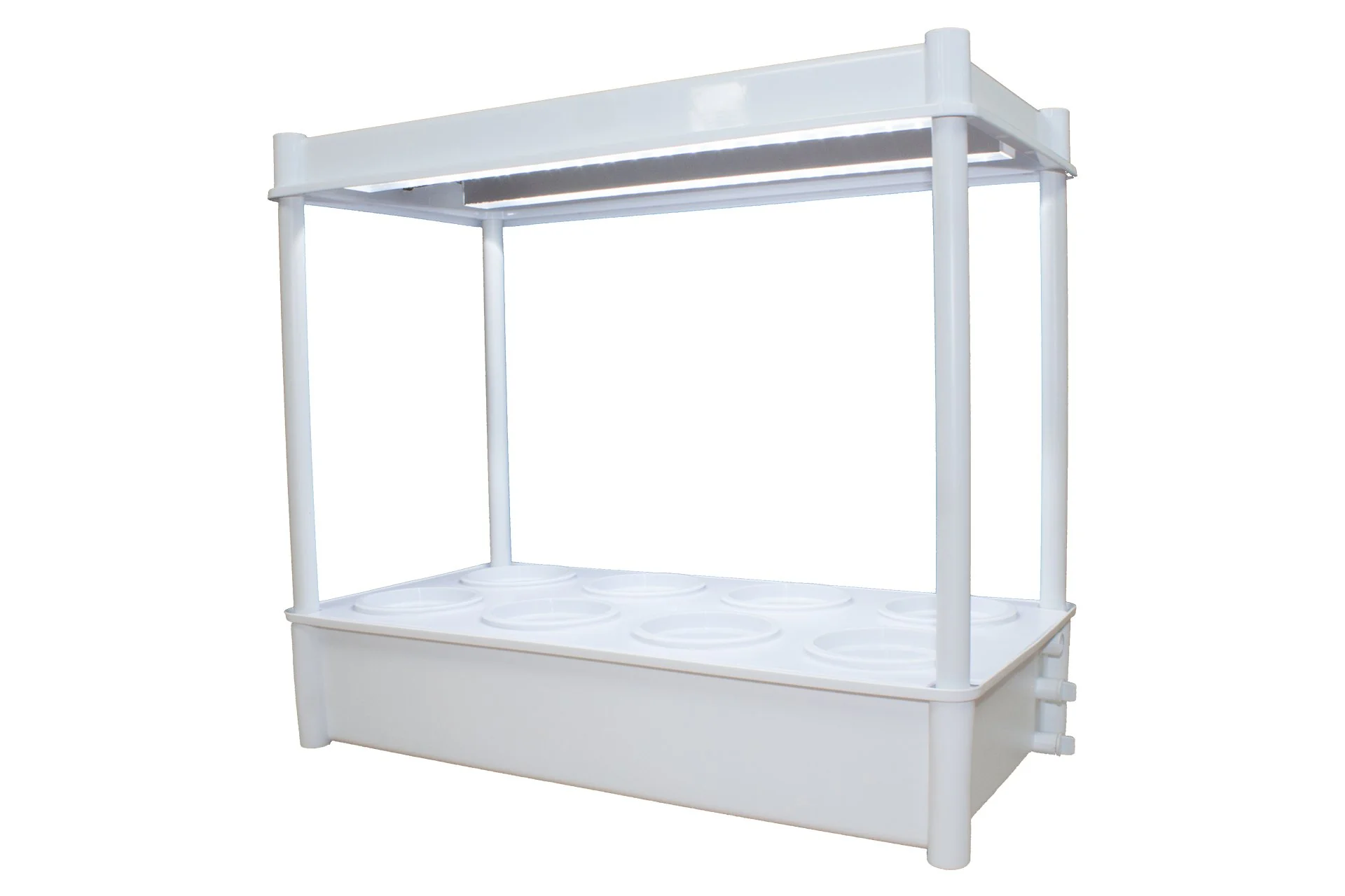 Greenlife Self-Watering Salad Planter Grower with LED Lights and 8 Pots - White - Image 4