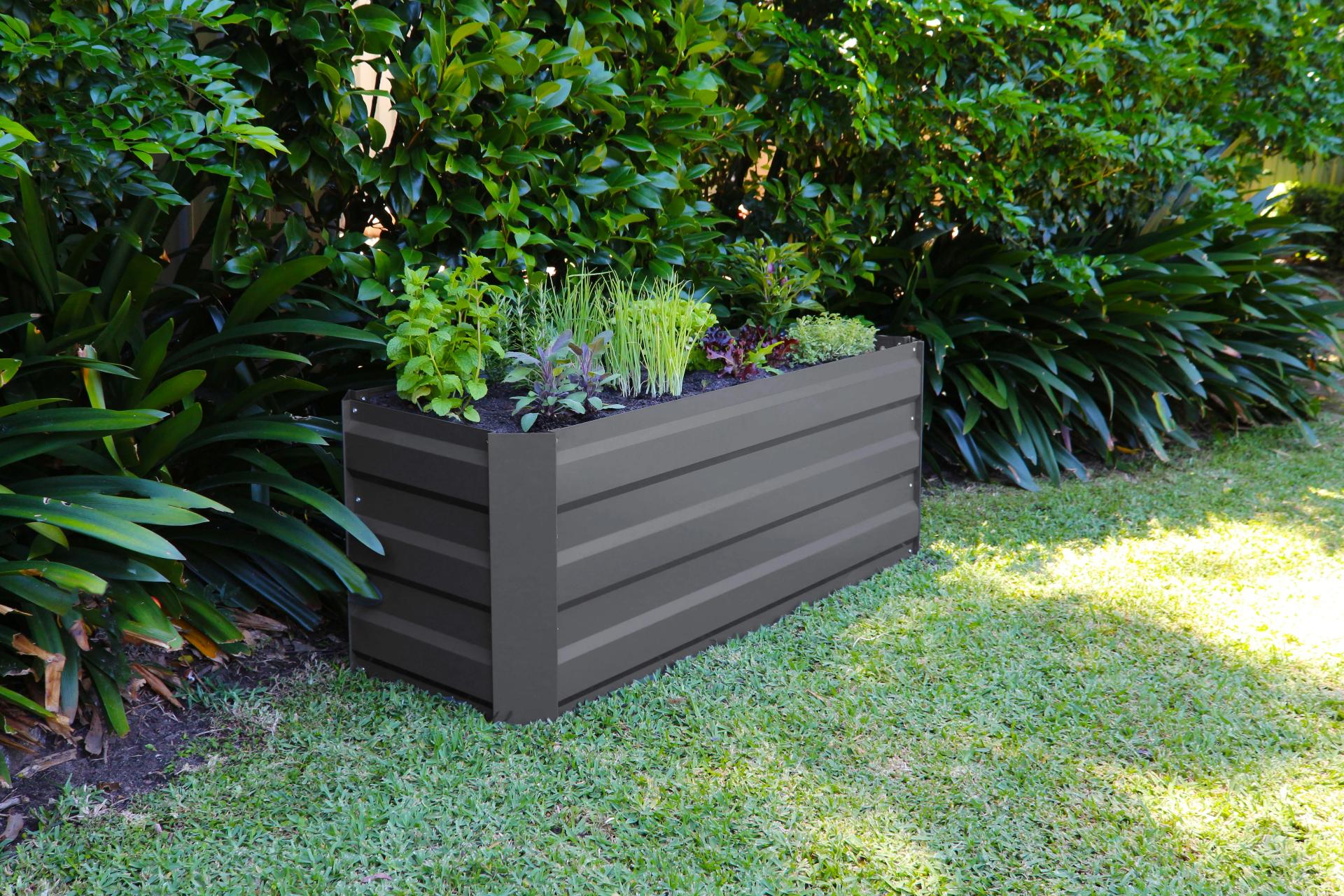 Greenlife Slimline Raised Garden Bed - 1200 x 450 x 450mm - Charcoal - Image 4