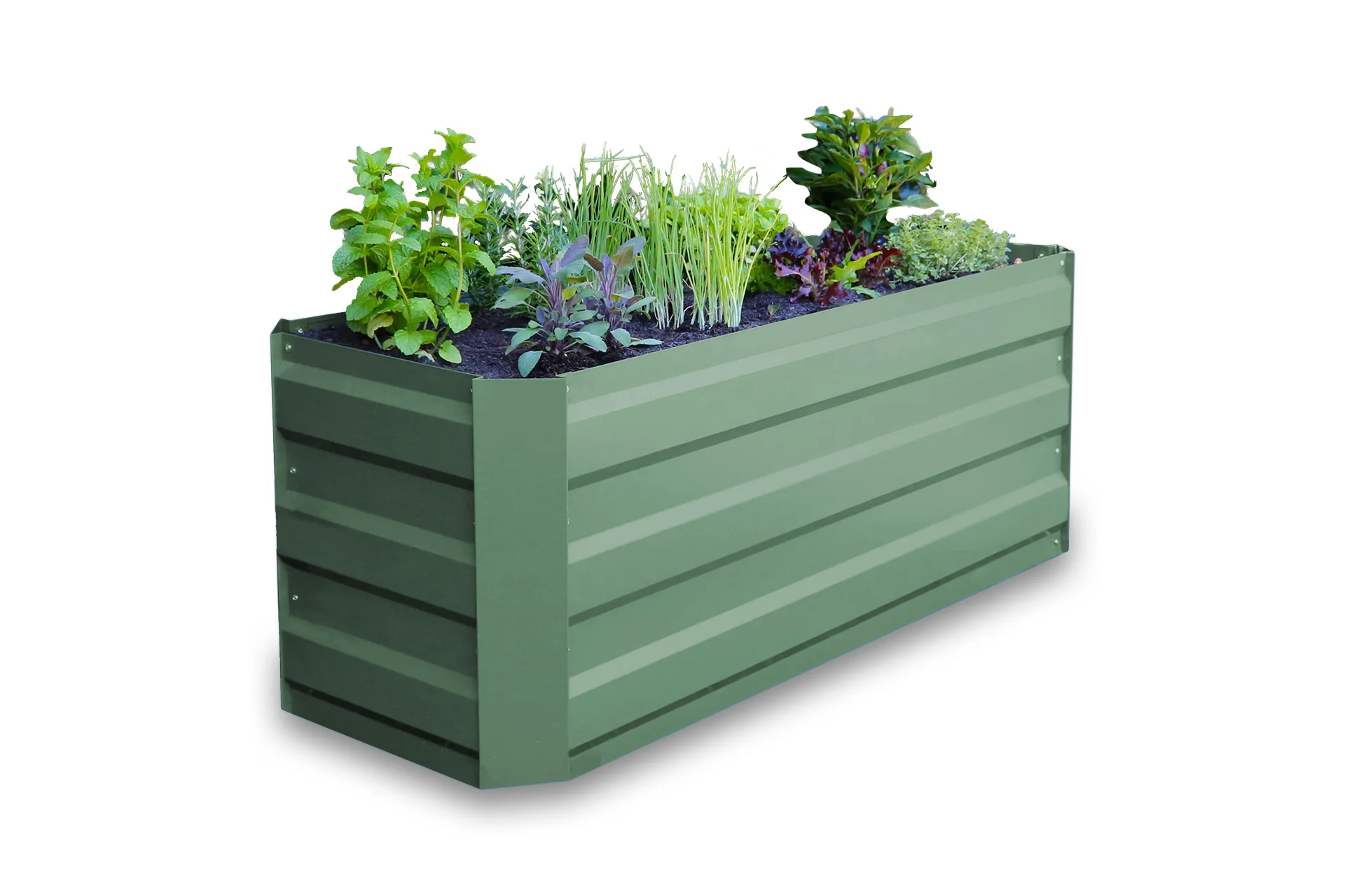 Greenlife Slimline Raised Garden Bed - 1200 x 450 x 450mm - Eucalypt Green - Image 2