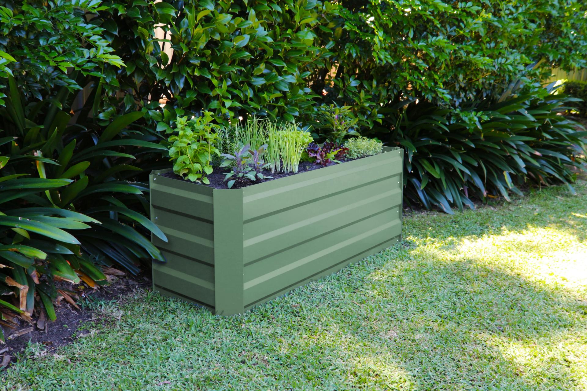 Greenlife Slimline Raised Garden Bed - 1200 x 450 x 450mm - Eucalypt Green - Image 3
