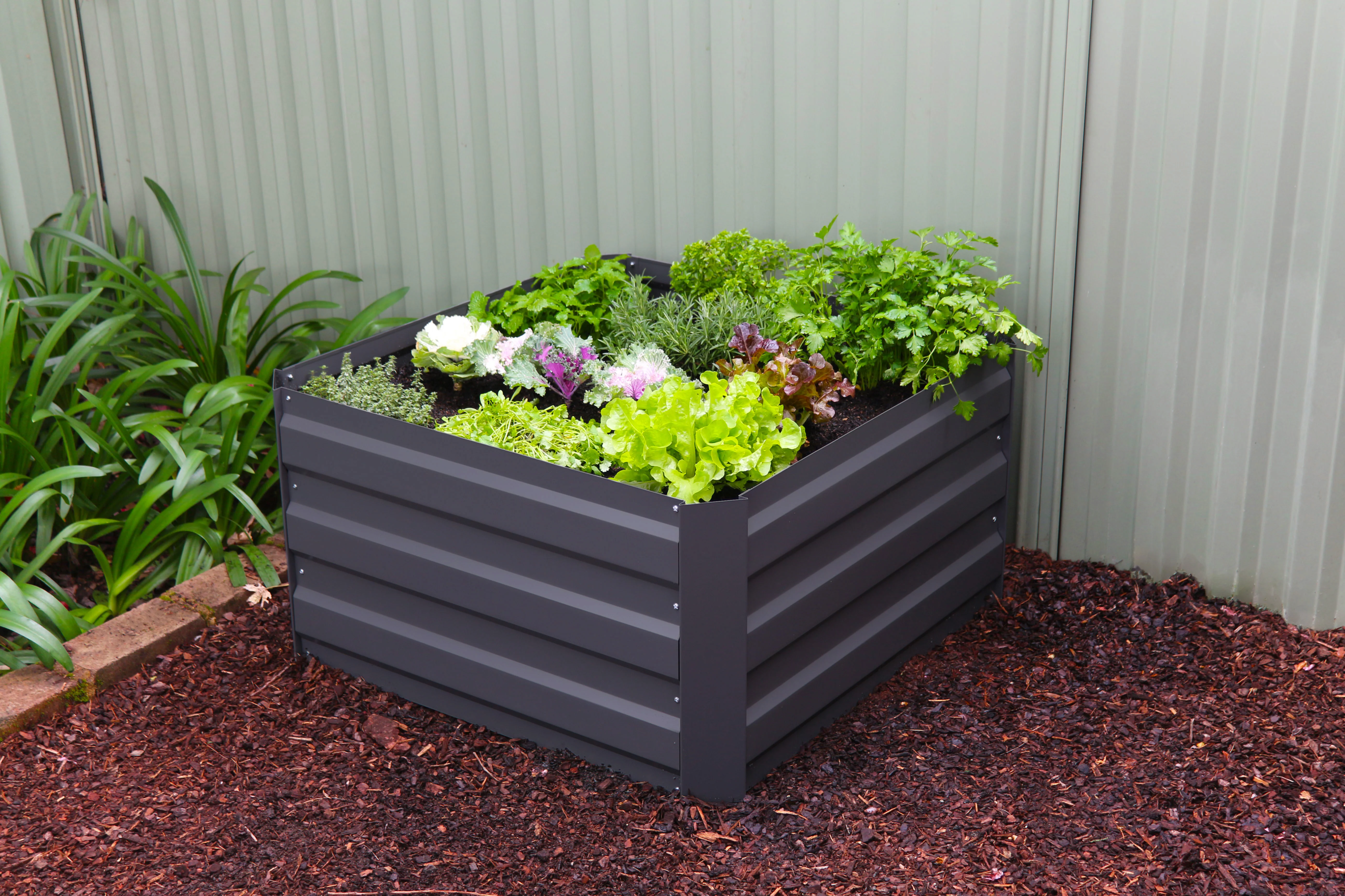 Greenlife Square Raised Garden Bed 850 x 850 x 450mm - Charcoal - Image 2