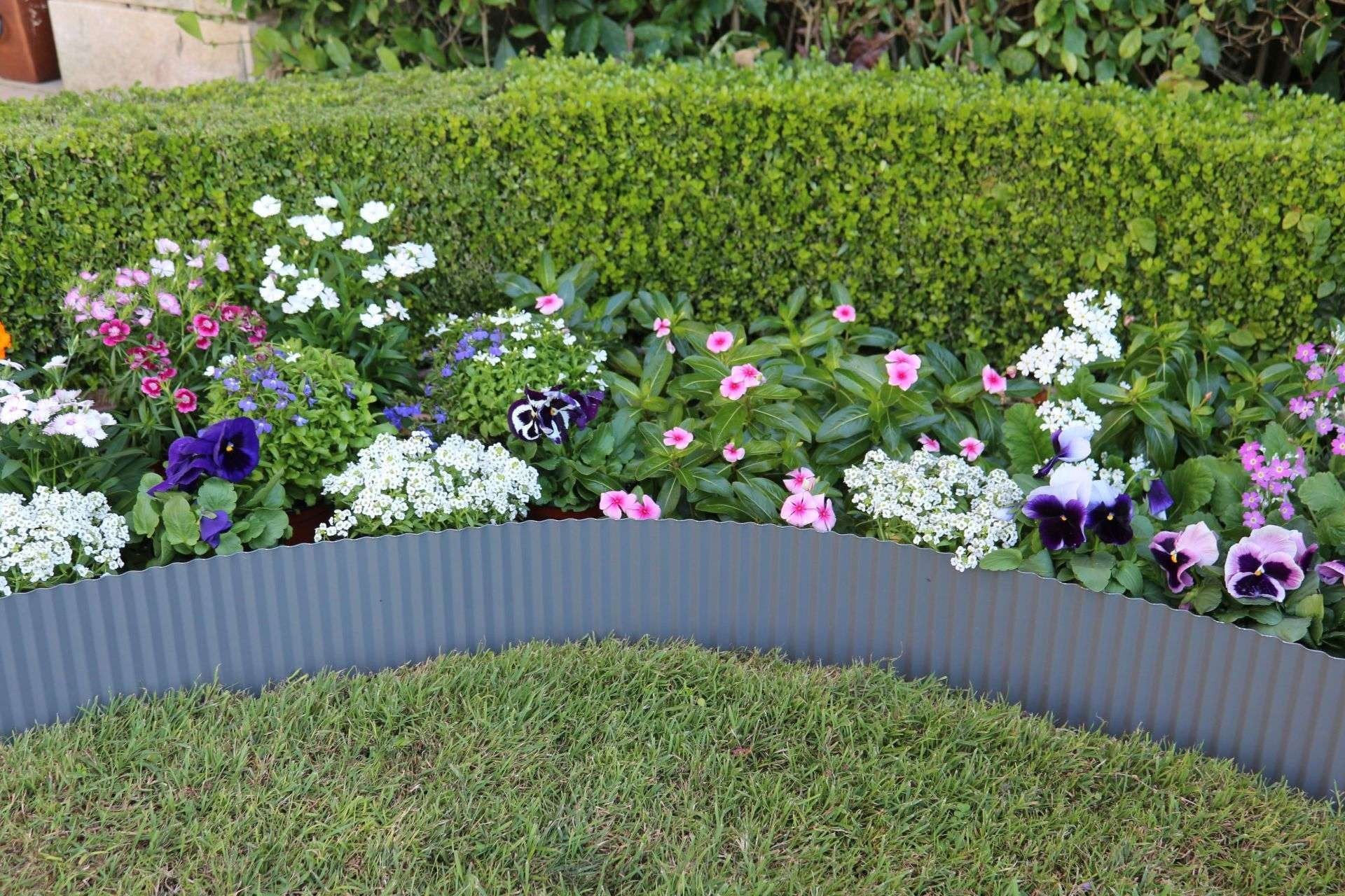 Greenlife Steel Metal Garden Edging - 6m x 150mm - Slate Grey - Image 3