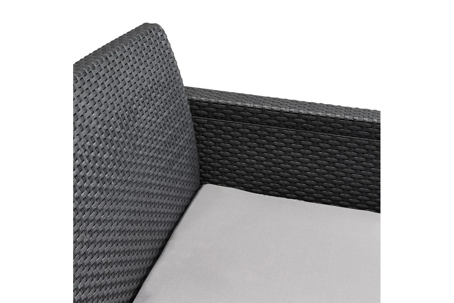 Keter Alabama Wicker Lounge Set with Cushions - Graphite - Image 11